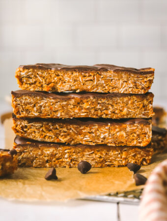 stack of citrus coconut protein bars