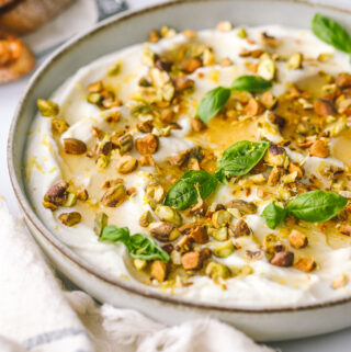 side angle shot of spring whipped ricotta dip