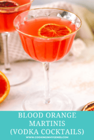 two glasses of blood orange martini