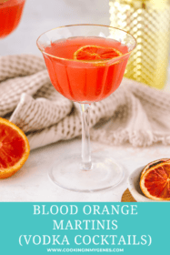 two glasses of blood orange martini