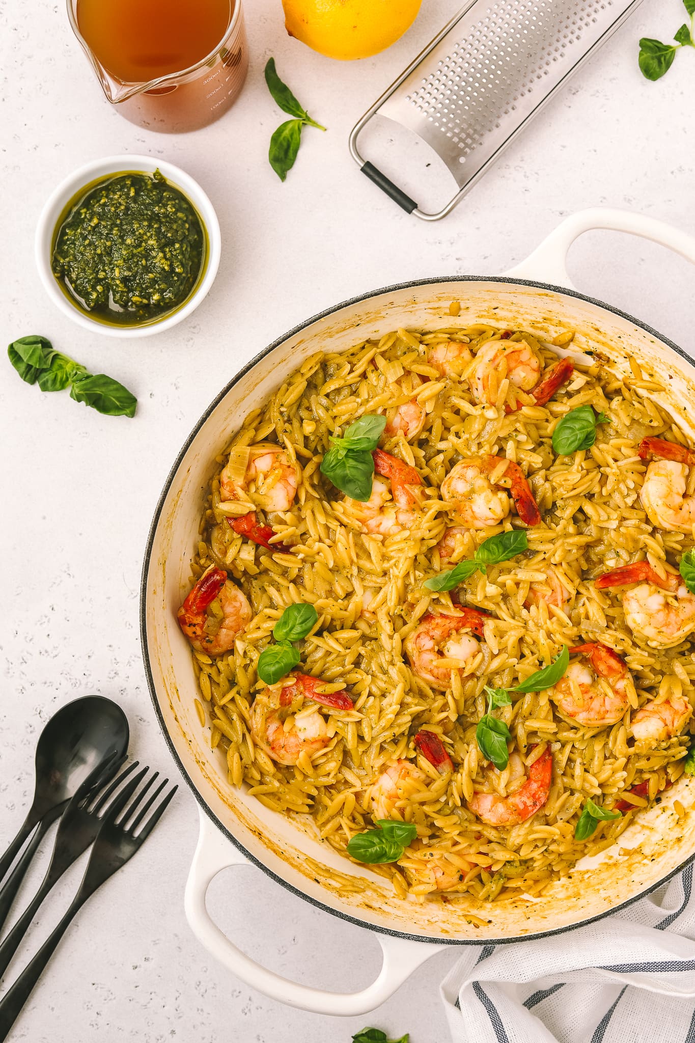 one pot lemon orzo and shrimp