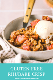 side angle gluten free crisp in a bowl with ice cream