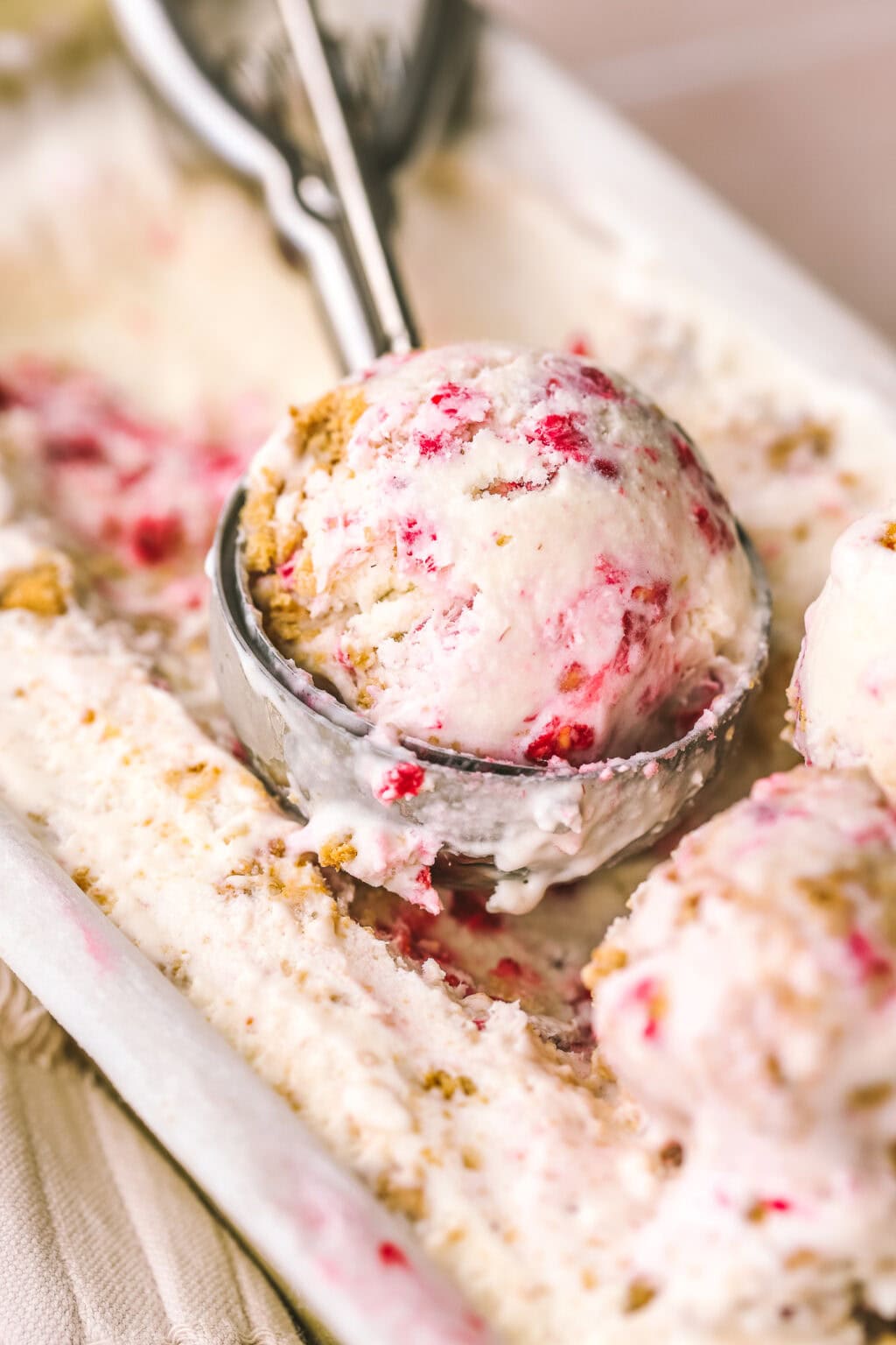 Homemade No Churn Raspberry Crumble Ice Cream Recipe Cooking in my Genes