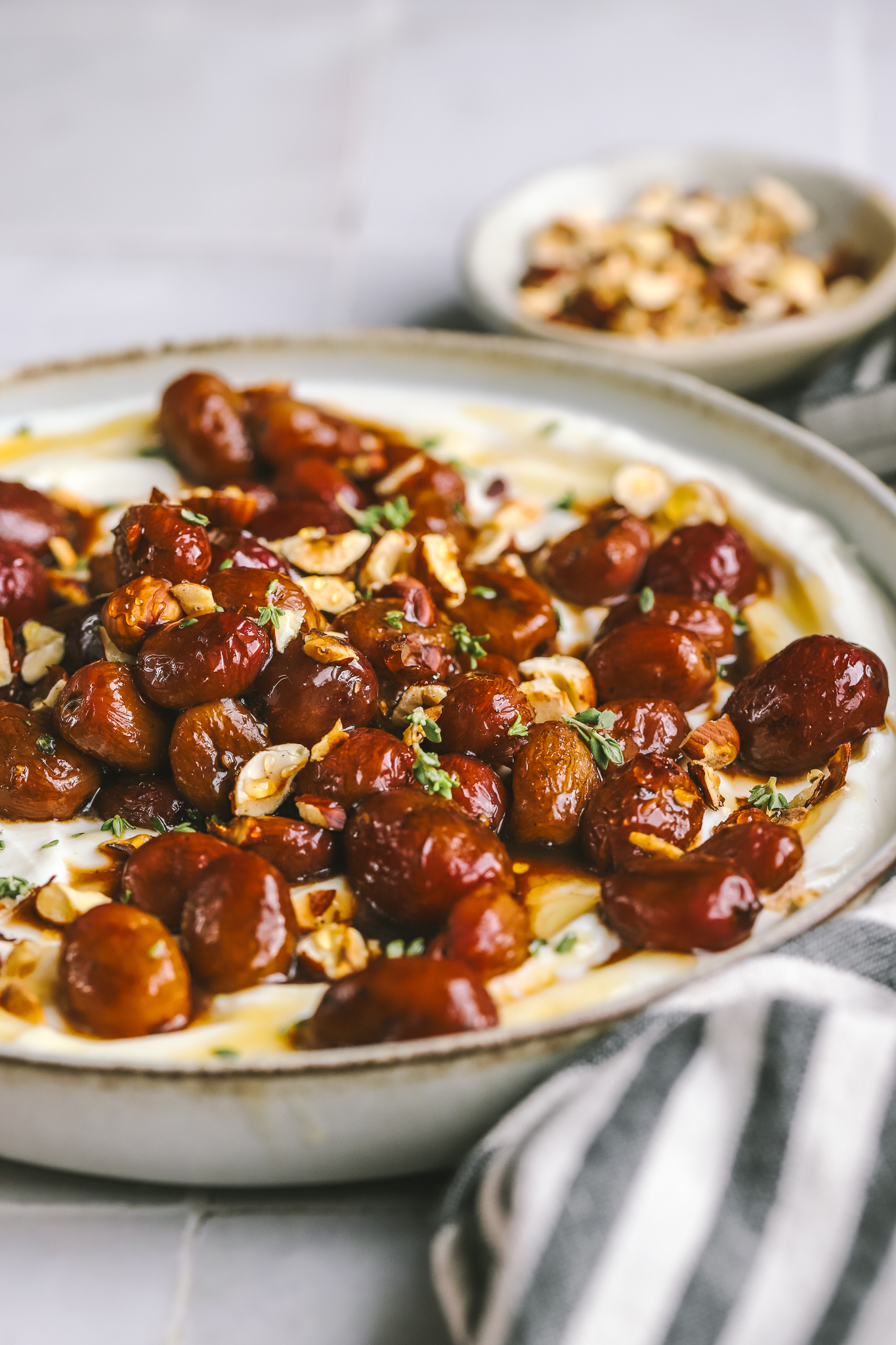 side angle of whipped ricotta appetizer