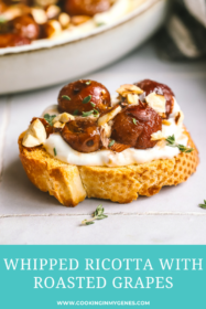 whipped ricotta on toast with roasted grapes