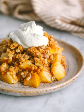 gluten free pear dessert on a plate