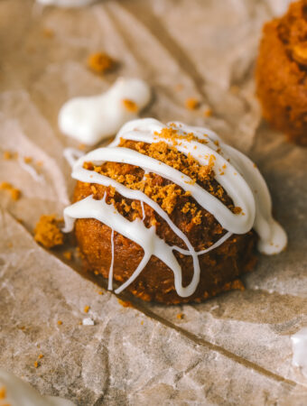 close up of a Biscoff Pumpkin Truffle