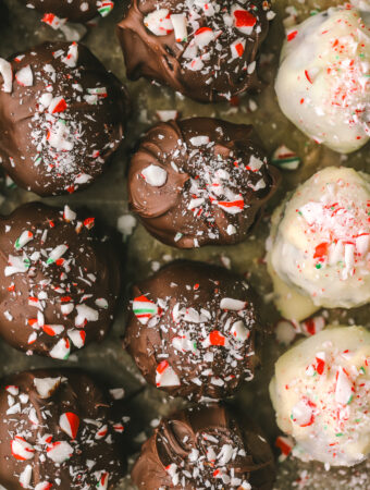 close up of gluten-free oreo truffles