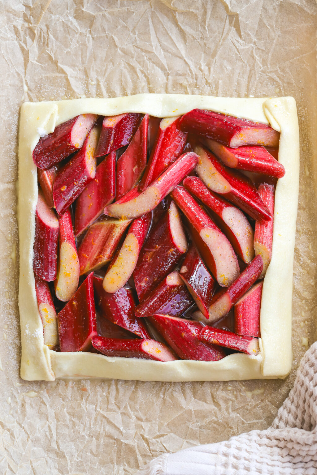 Quick and Easy Puff Pastry Rhubarb Tart Recipe - Cooking in my Genes