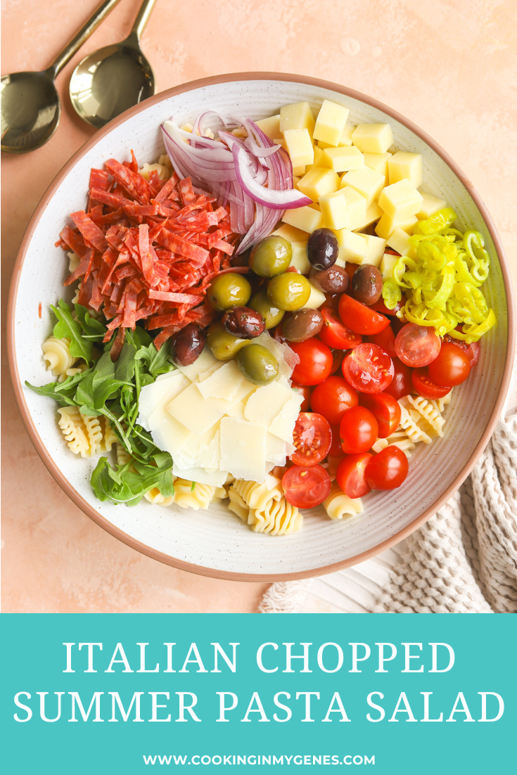 The Best Italian Chopped Summer Pasta Salad Recipe - Cooking in my Genes