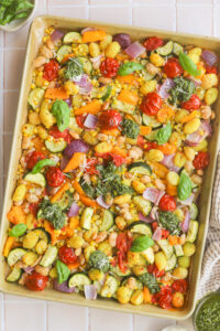 summer vegetable sheet pan gnocchi