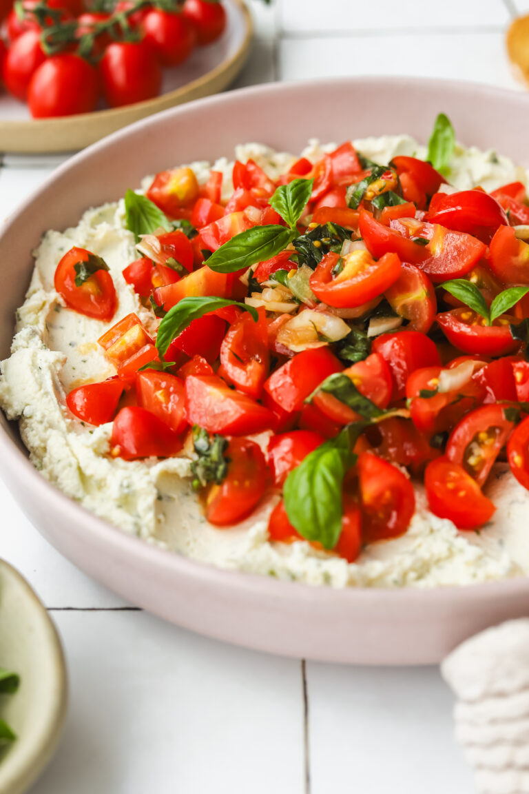 Quick and Easy Boursin Bruschetta Dip Appetizer - Cooking in my Genes