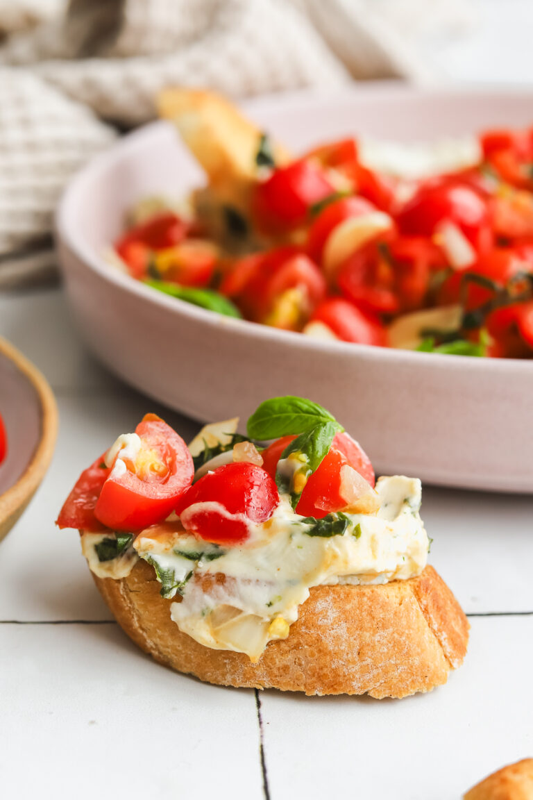 Quick and Easy Boursin Bruschetta Dip Appetizer - Cooking in my Genes