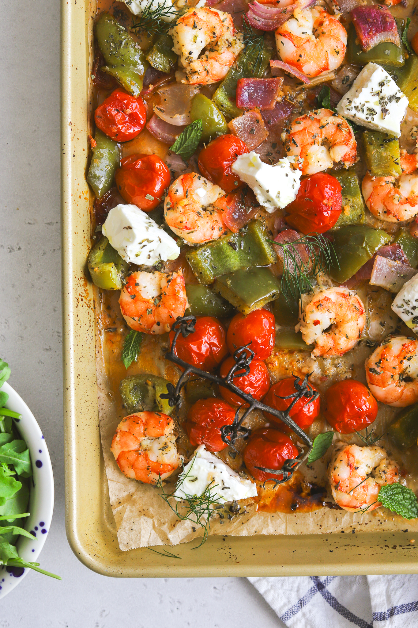 sheet pan shrimp dinner