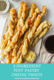 cheese twists on a serving platter with mustard