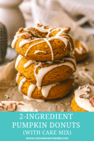 stack of 2-ingredient pumpkin donuts