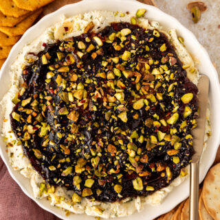 close-up of 3-ingredient boursin appetizer on a plate