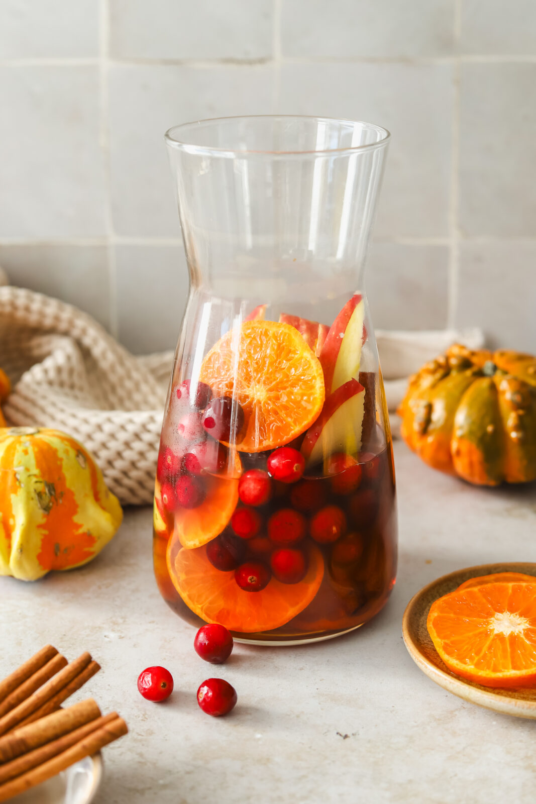 fruits in a large pitcher