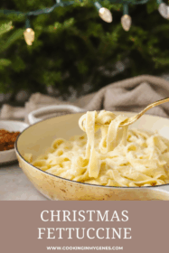 forkful of Christmas fettuccine