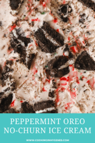 close up of candy canes and oreos in ice cream
