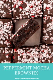 peppermint mocha brownie on it's side