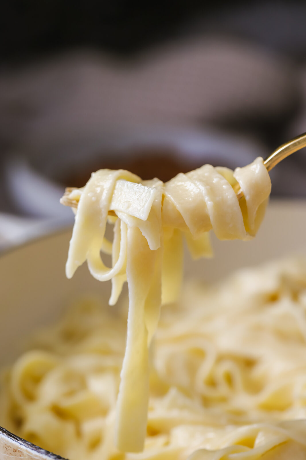 forkful of Christmas fettuccine