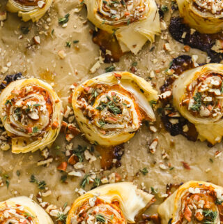 sheet pan full of baked phyllo bites