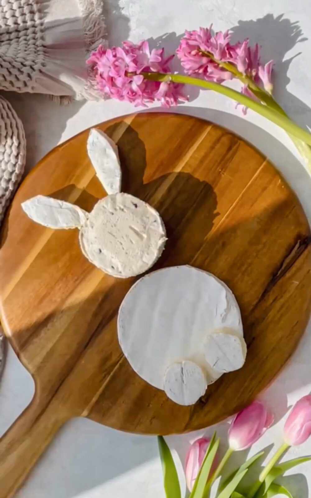 brie cheese and Boursin cheese Easter bunny