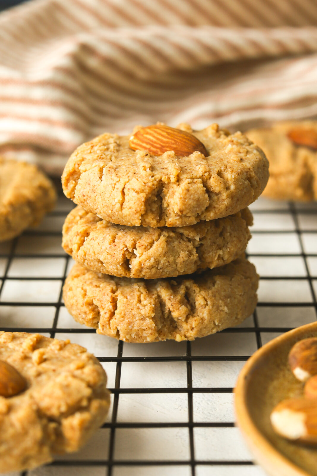 stack of 3-ingredient almond cookies