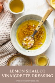 lemon vinaigrette mixed in a bowl with a spoon