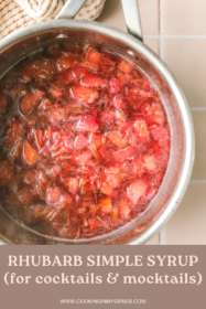 pot with cooked rhubarb in it