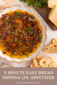 olive oil with sundried tomatoes and herbs for dipping