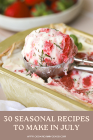 ice cream scoop filled with strawberry basil ice cream