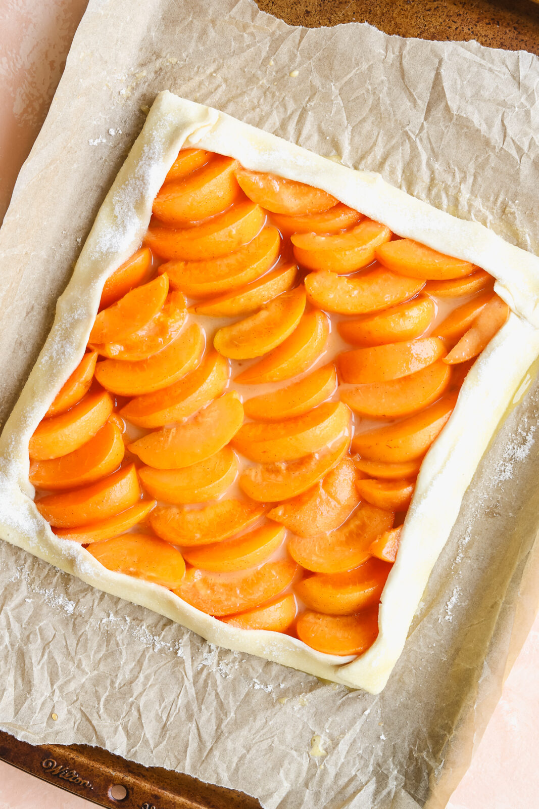 apricot tart with the edges folded up
