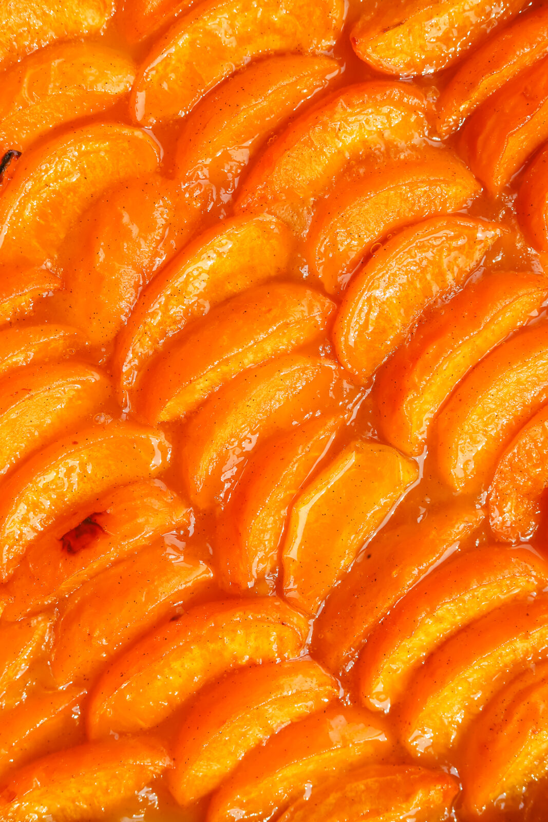 close up of apricot slices
