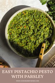 step by step photos on how to make pistachio pesto in a food processor