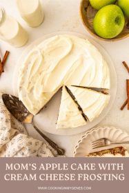 overhead photo of an apple cake with slices taken out of it