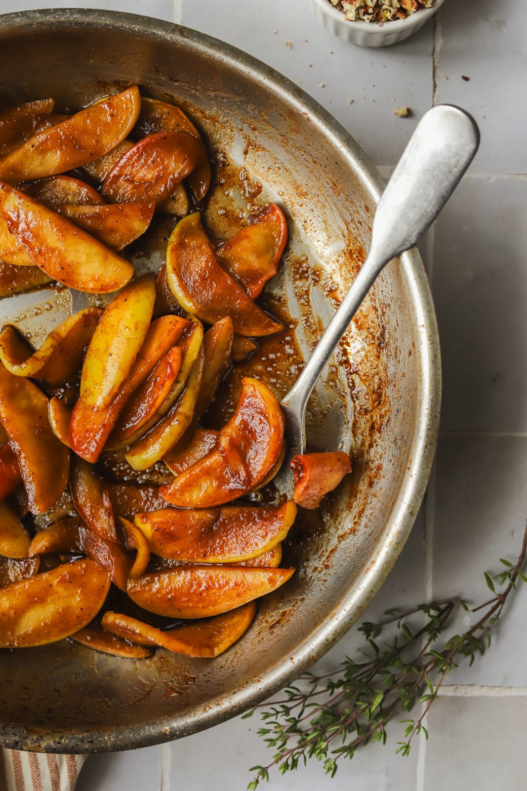 sautéed apples in a pan